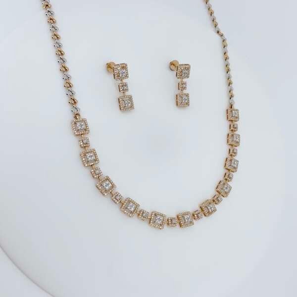 Timeless Grid Diamond Necklace Set