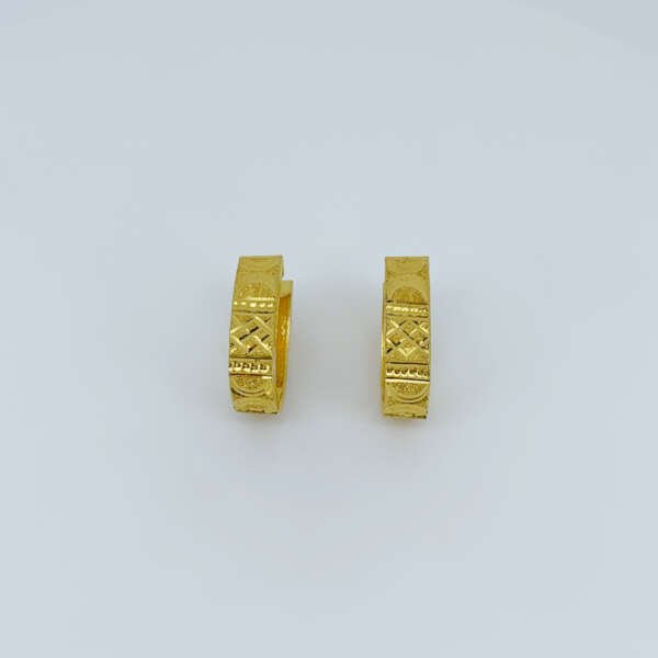 22K Classic Engraved Gold Bali