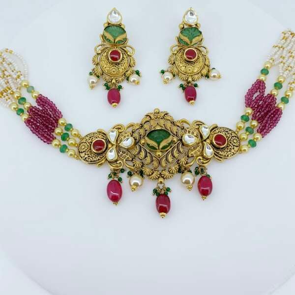 Classic South Indian Inspired Antique Choker Set