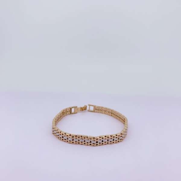 Modern Link Dual Tone Gold Bracelet for Men